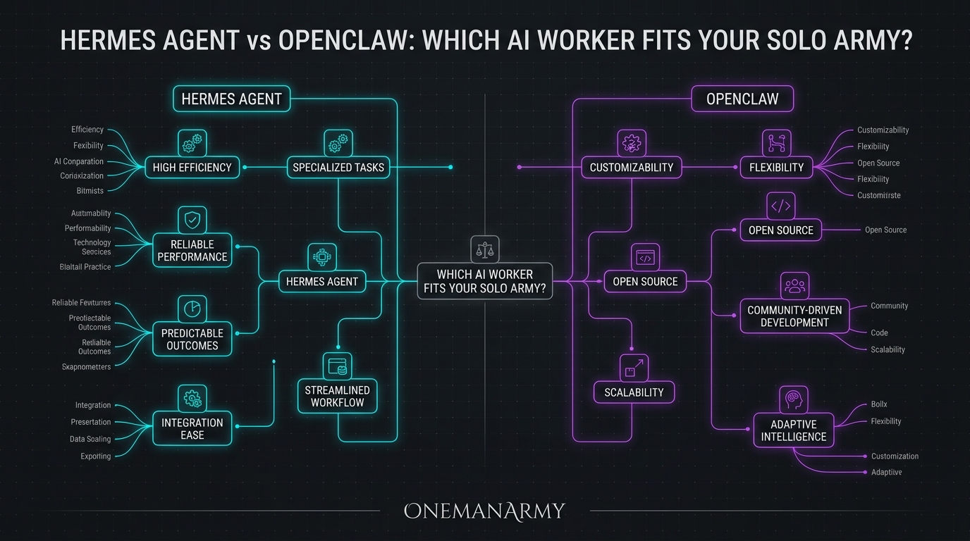 Hermes Agent vs OpenClaw: Which AI Worker Fits Your Solo Army?